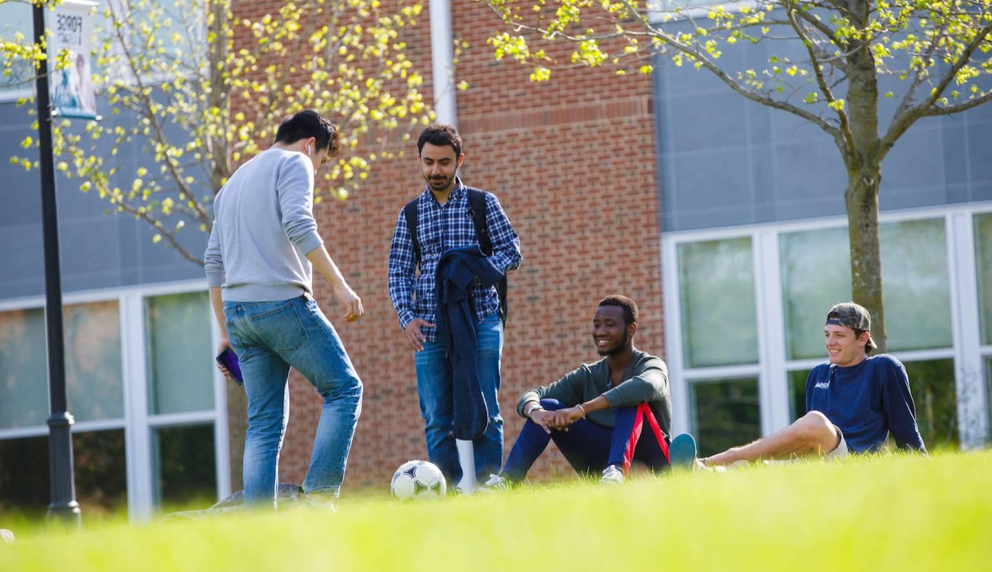 students on campus